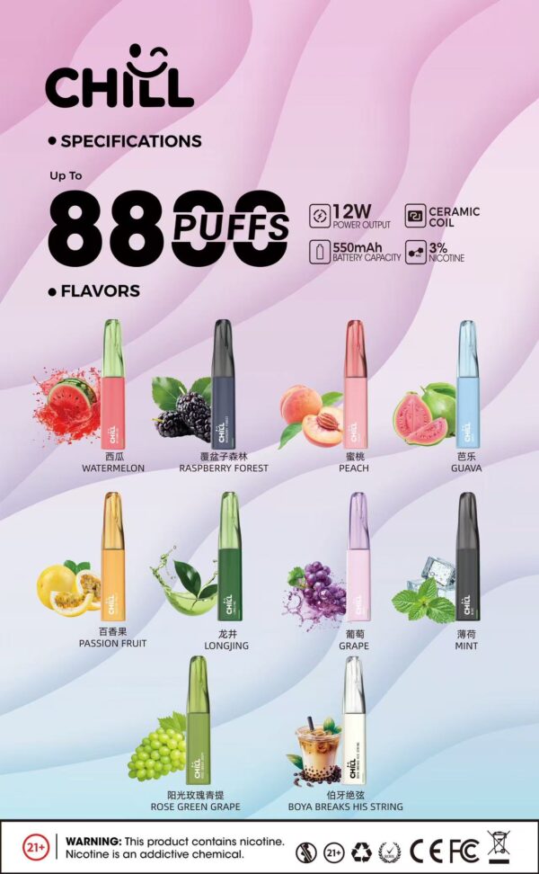 3f715607405e8663c35815111ea819f0.jpg CHILL😉拋棄式8800口|8ml大容量|熱門爆款🔥